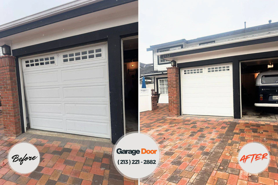 Before and after: garage door repair Northwood, ND